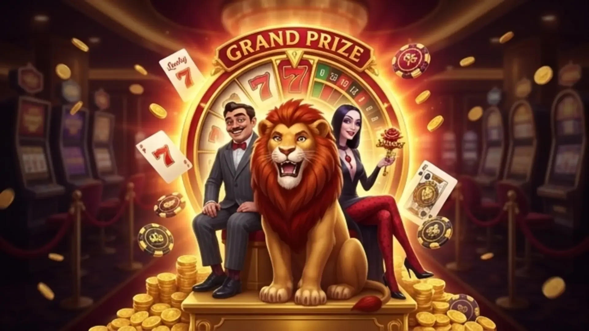 FamBet Casino Grand-Prize-Roulette mit Löwen-Maskottchen bei FamBet Casino